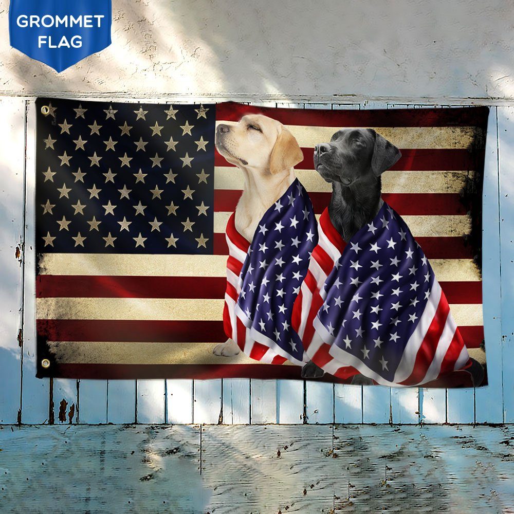 Black And Yellow Labrador Retriever American Patriot Grommet Flag ANL40GFv34 - Image 3