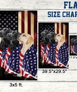 black and yellow labrador retriever dogs american patriot flag bnn136f 8193