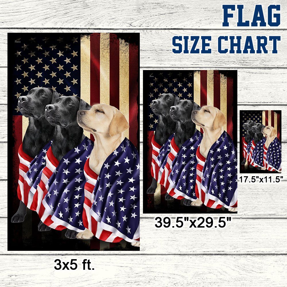 Black And Yellow Labrador Retriever Dogs American Patriot Flag BNN136F - Image 7