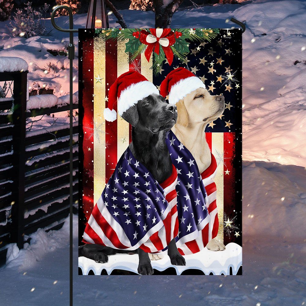 Black And Yellow Labrador Retrievers Flag Merry Christmas BNL285Fv18 - Image 5