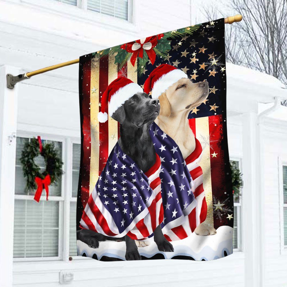 Black And Yellow Labrador Retrievers Flag Merry Christmas BNL285Fv18 - Image 2