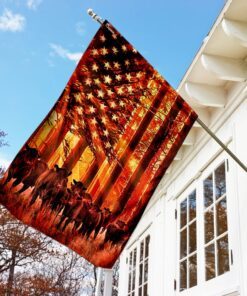 black angus forest sunset flag 1264