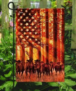 black angus forest sunset flag 1738