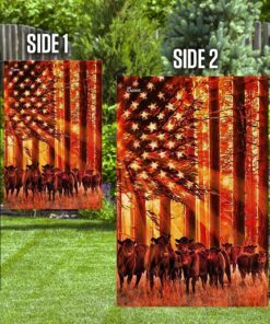 black angus forest sunset flag 4606