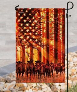 black angus forest sunset flag 6127