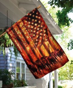 black angus forest sunset flag 7844