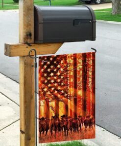black angus forest sunset flag 7943
