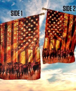 black angus forest sunset flag 8498