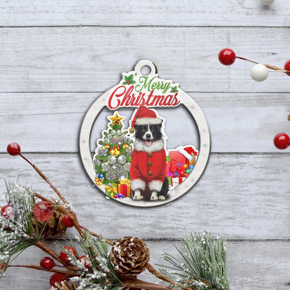 Black Border Collie Dog Custom - Shaped Ornament NTB286Ov1 - Image 5