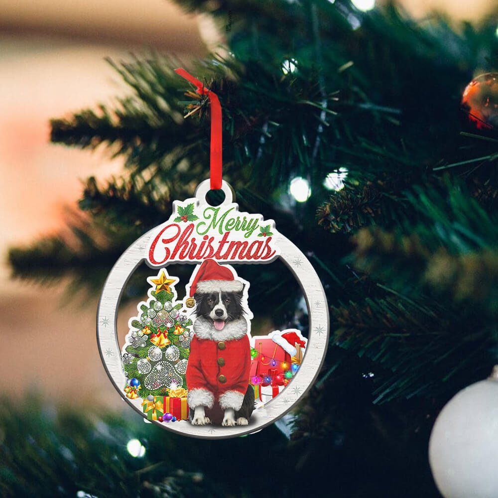 Black Border Collie Dog Custom - Shaped Ornament NTB286Ov1 - Image 2