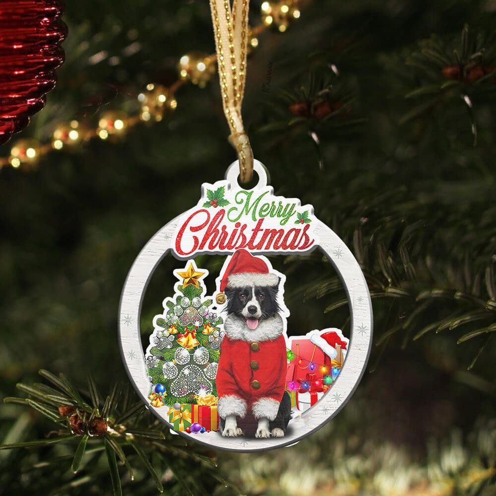 Black Border Collie Dog Custom - Shaped Ornament NTB286Ov1 - Image 3