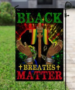 black breaths matter christian cross flag 3630