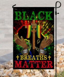 black breaths matter christian cross flag 4796