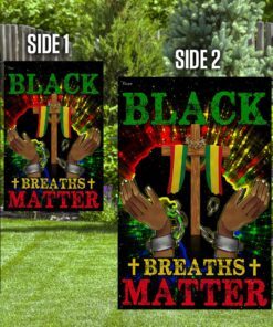 black breaths matter christian cross flag 5399