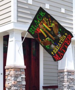 black breaths matter christian cross flag 6395