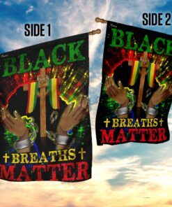 black breaths matter christian cross flag 6996