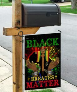 black breaths matter christian cross flag 7752