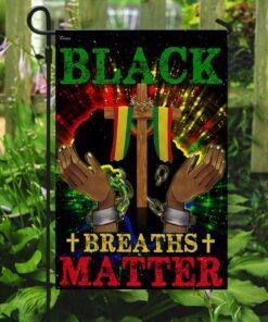 black breaths matter christian cross flag 8360