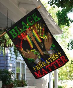 black breaths matter christian cross flag 8965