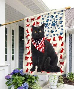 Black Cat American Flag 4th Of July Independence Day QNN133Fv2