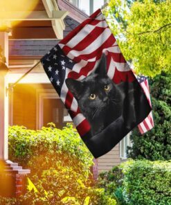 black cat american flag 6274