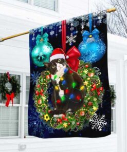 Black Cat Christmas Flag BNN736F