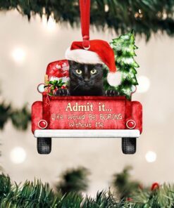 Black Cat Christmas Ornament, Life Would Be Boring Without Me QNN594Ov3