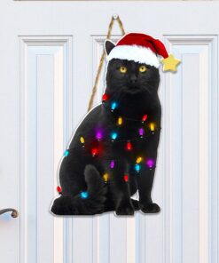 black cat christmas wooden sign let get lit ant338wd 6140