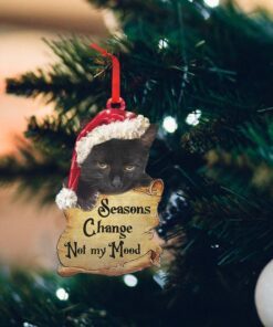 black cat custom shaped ornament not my mood nnt138o 5581
