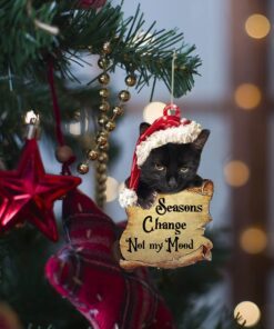 black cat custom shaped ornament not my mood nnt138o 5776