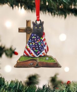 Black Cat Custom Shaped Ornament Christmas Bubble NTB261Ov1