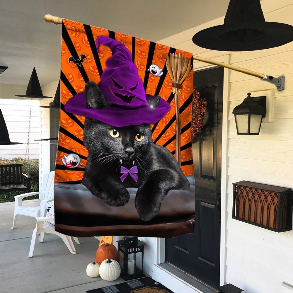 Black Cat Halloween Flag Cat Costume Home Decorative TQN398F - Image 2