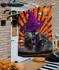Black Cat Halloween Flag Cat Costume Home Decorative TQN398F