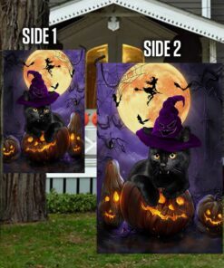 black cat halloween flag pn109f 1169