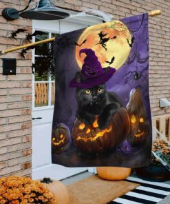 black cat halloween flag pn109f 2473