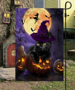 black cat halloween flag pn109f 6438