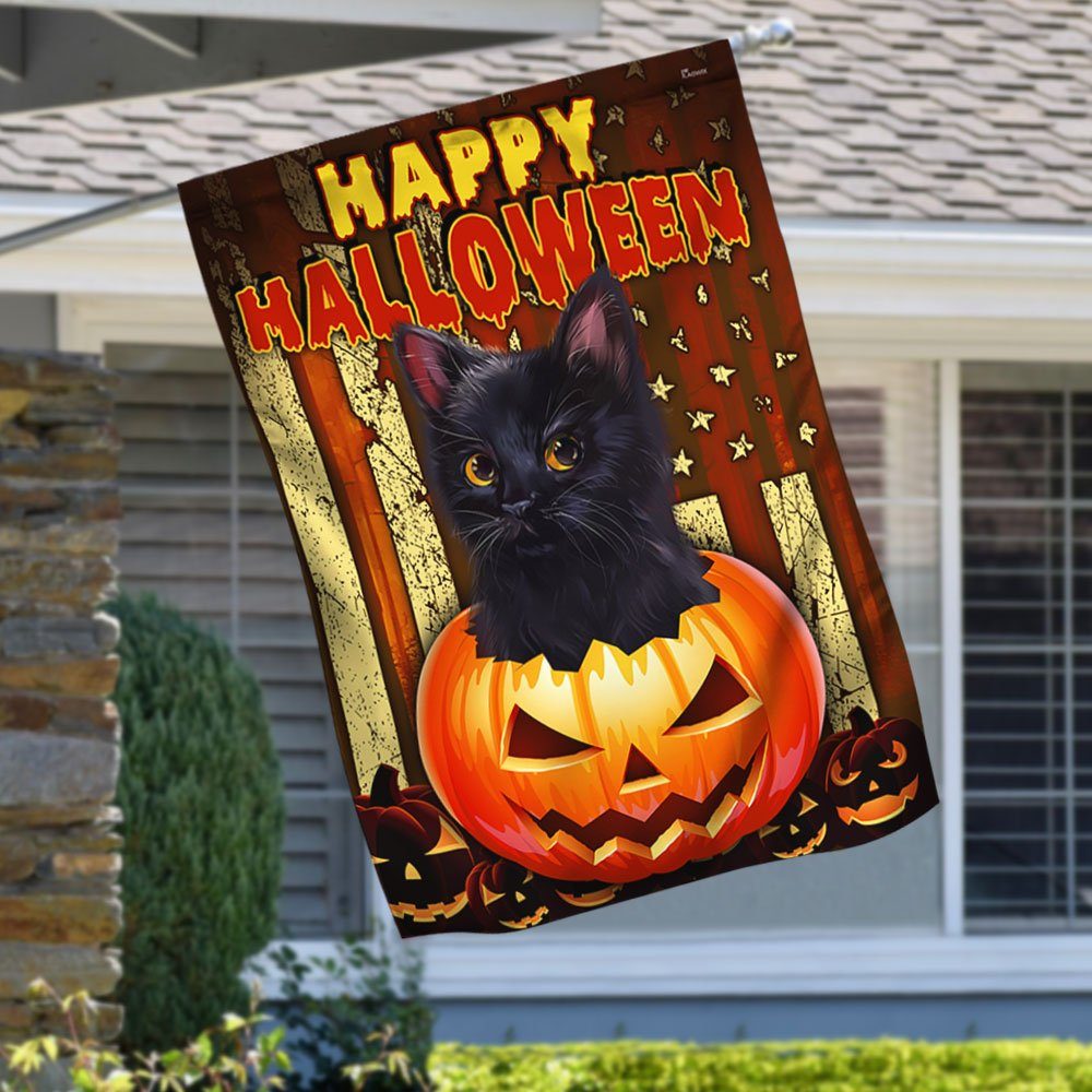 Black Cat Halloween Flag Pumpkin Halloween Decor TQN422F - Image 4