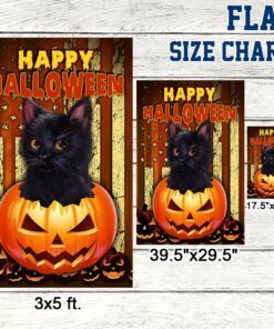 black cat halloween flag pumpkin halloween decor tqn422f 3598