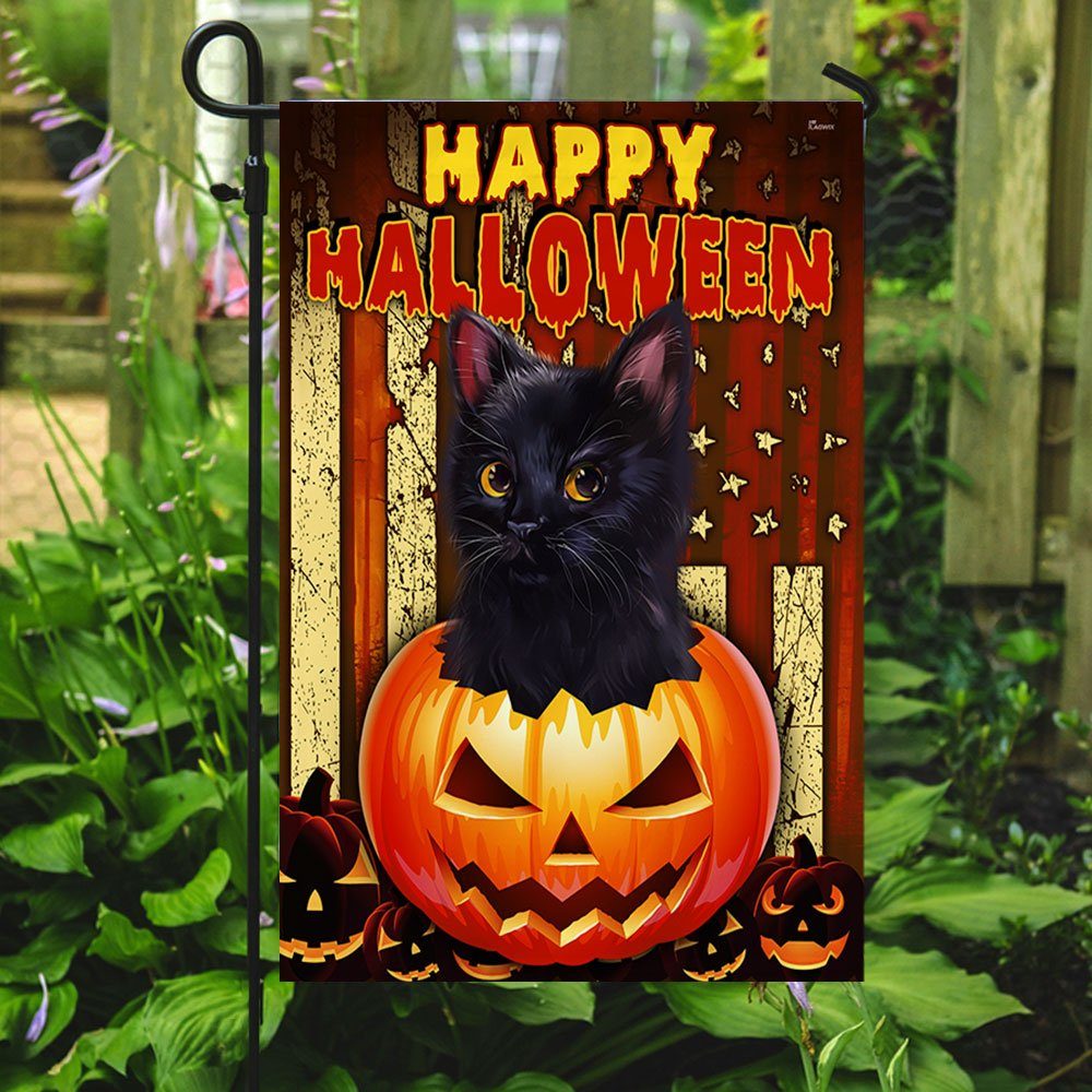 Black Cat Halloween Flag Pumpkin Halloween Decor TQN422F - Image 5
