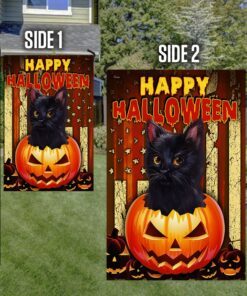 black cat halloween flag pumpkin halloween decor tqn422f 5272