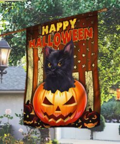 black cat halloween flag pumpkin halloween decor tqn422f 6169