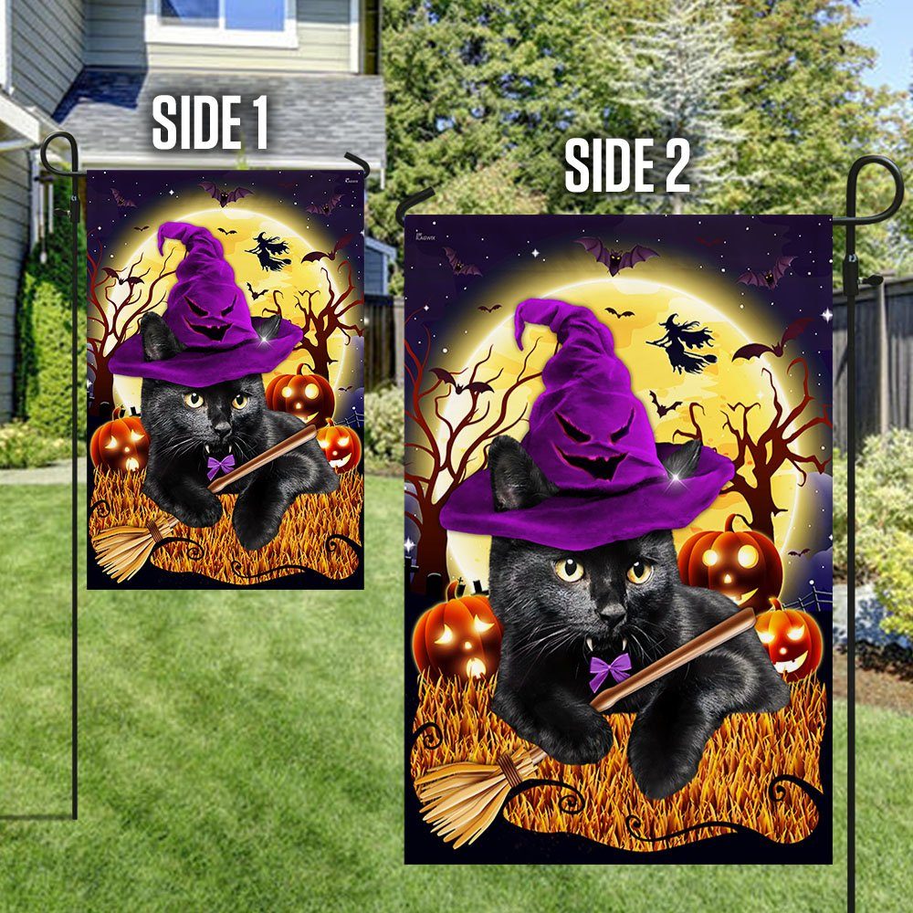 Black Cat Halloween Flag Witchy Black Cat Costume Pumpkin TQN413F - Image 7