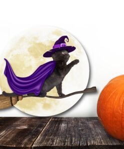 black cat halloween hanging metal sign cat witch lnt529ms 2973