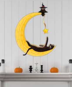 black cat hanging metal sign mischievous lnt528ms 2010