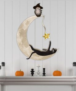 Black Cat Hanging Metal Sign Mischievous LNT528MSv1