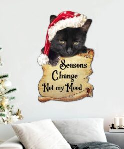Black Cat Hanging Metal Sign Not My Mood NNT138MS