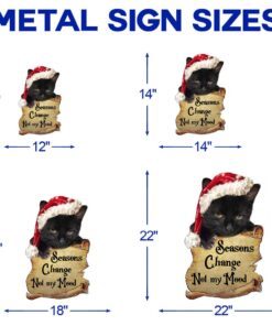 black cat hanging metal sign not my mood nnt138ms 7760
