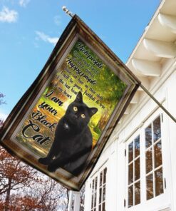 black cat happy people have cat hair on their clothes flag 1205