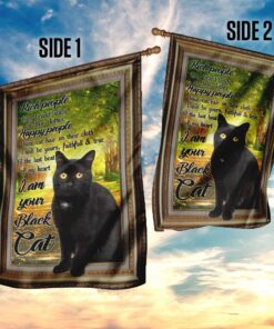 black cat happy people have cat hair on their clothes flag 1513