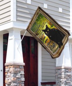 black cat happy people have cat hair on their clothes flag 3975